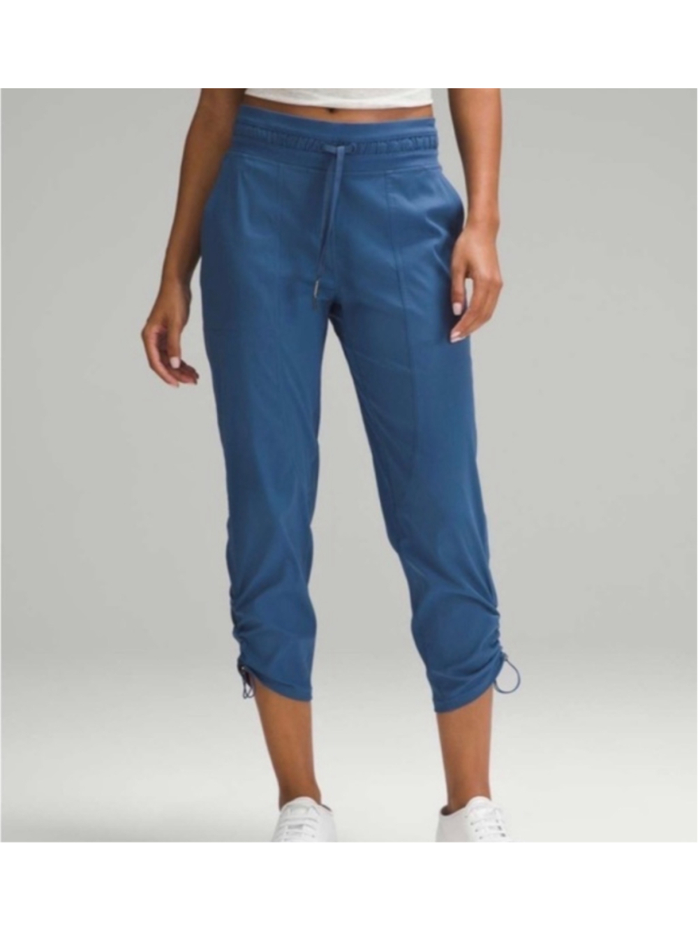 Lululemon Dance Studio Mid Rise Cropped Pants Blue Size 10 Drawstring Athletic